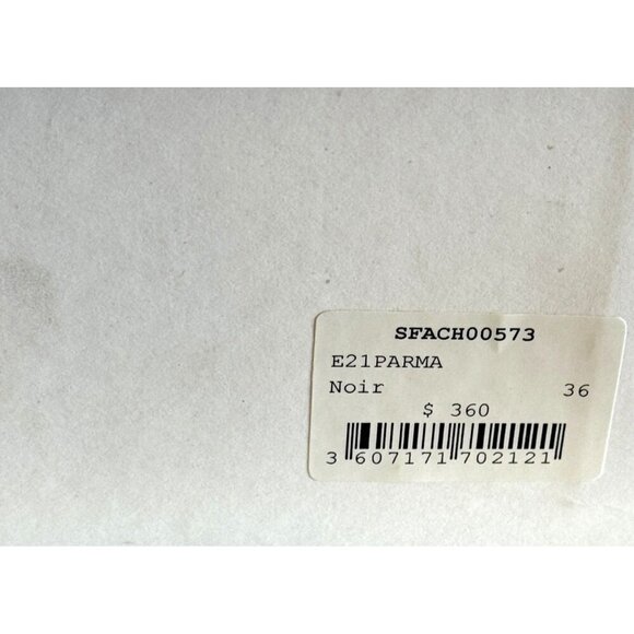 Sandro Noir Parma Flat Sandals Chain Ankle Black Leather Open Toe Size 5.5 INB - Picture 6 of 9